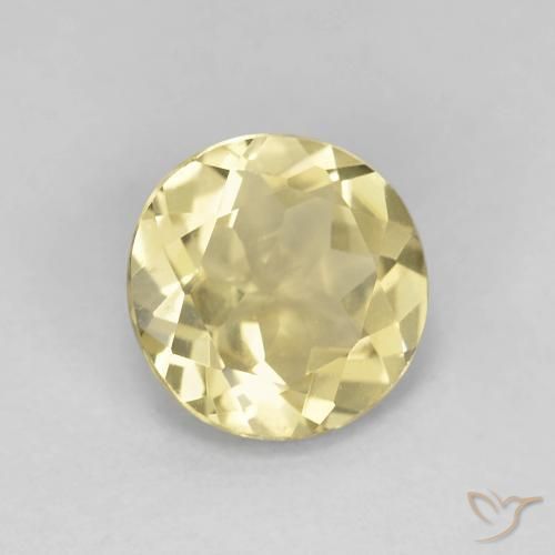 Berillo Giallo caldo naturale da 1.55 ct, Rotondo, VVS