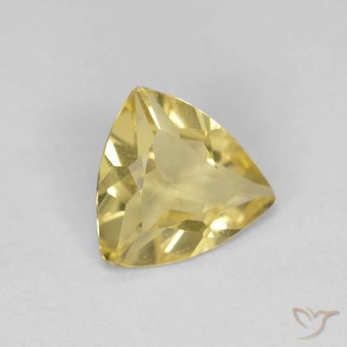 Berillo Oro chiaro naturale da 0.82 ct, Taglio trillion, VVS