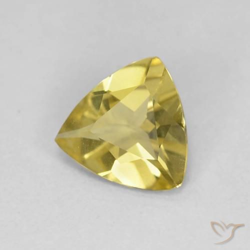 Berillo Giallo dorato chiaro naturale da 0.81 ct, Taglio trillion, VVS