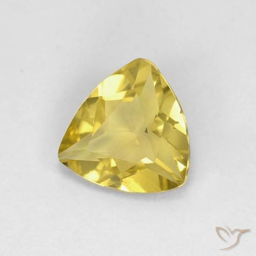 Berillo Giallo Toscana naturale da 0.93 ct, Taglio trillion, VVS
