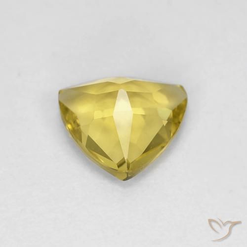 Berillo Giallo Toscana naturale da 0.93 ct, Taglio trillion, VVS