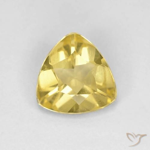 0.75ct Naturale Giallo Toscana Berillo, Taglio trillion, VVS