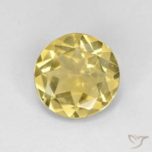 1.60ct Naturale Medium Light-Yellow Berillo, Rotondo, VVS