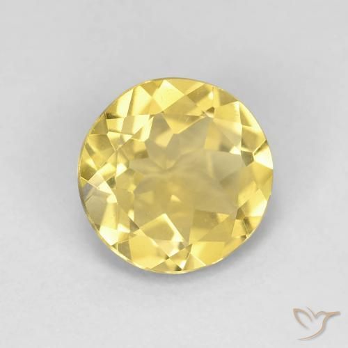 Berillo Medium Light-Yellow naturale da 1.60 ct, Rotondo, VVS