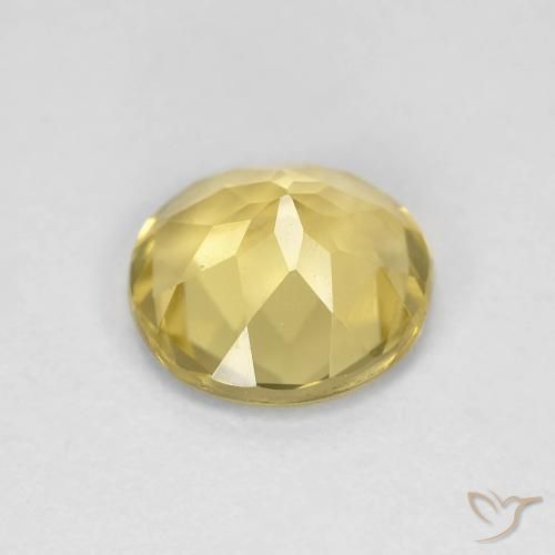 Berillo Medium Light-Yellow naturale da 1.60 ct, Rotondo, VVS