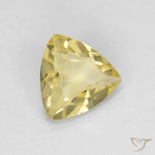 Berillo Giallo Toscana naturale da 0.88 ct, Taglio trillion, VVS