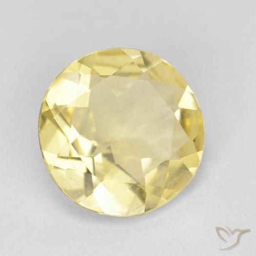 Berillo Giallo terroso chiaro naturale da 1.58 ct, Rotondo, VVS