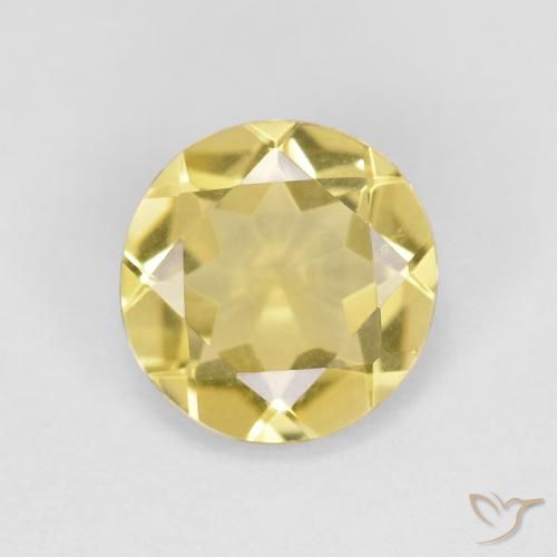 1.04ct Naturale Giallo Toscana Berillo, Rotondo, VVS
