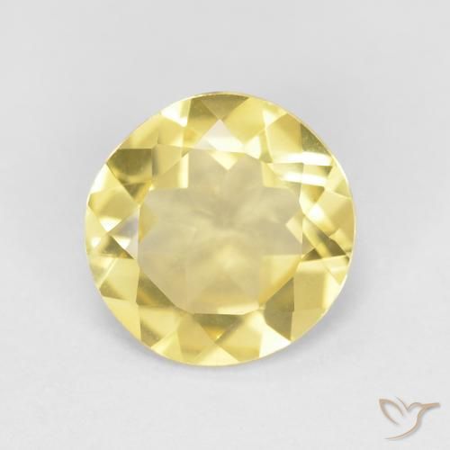 1.50ct Naturale Giallo chiaro Berillo, Rotondo, VVS