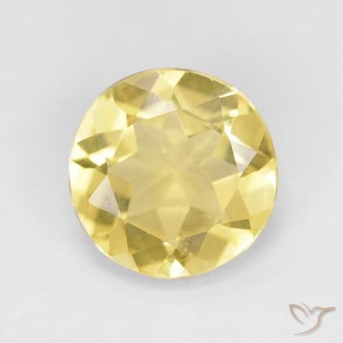 1.55ct Naturale Giallo terroso chiaro Berillo, Rotondo, VVS