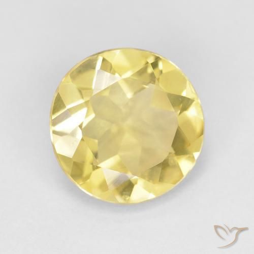 Berillo Giallo terroso chiaro naturale da 1.55 ct, Rotondo, VVS