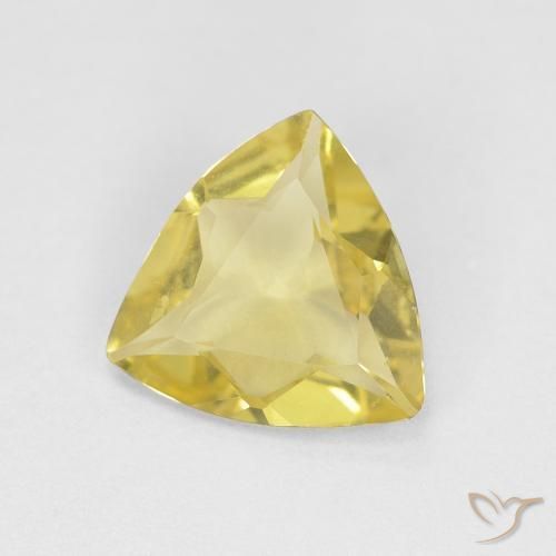 Berillo Giallo caldo naturale da 0.89 ct, Taglio trillion, VVS-VS