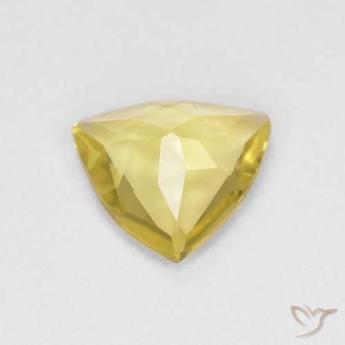 Berillo Giallo caldo naturale da 0.89 ct, Taglio trillion, VVS-VS