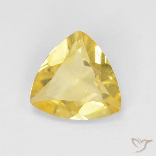 Berillo Giallo chiaro naturale da 0.94 ct, Taglio trillion, VVS-VS