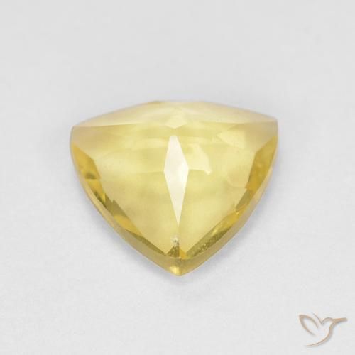 Berillo Giallo chiaro naturale da 0.94 ct, Taglio trillion, VVS-VS