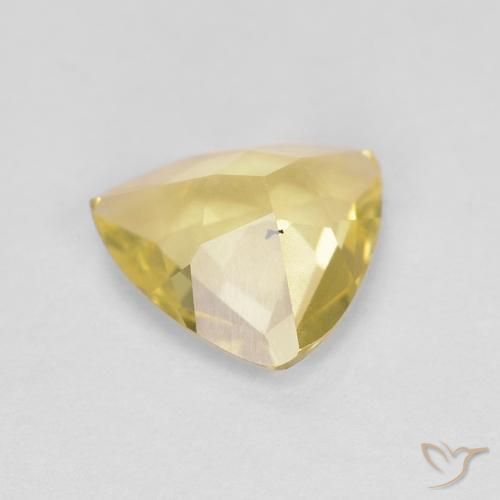 Berillo Giallo chiaro naturale da 0.83 ct, Taglio trillion, VVS-VS