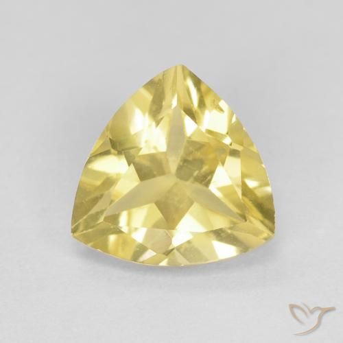 1.30ct Naturale Giallo Toscana Berillo, Taglio trillion, VVS-VS