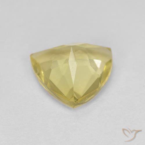 Berillo Giallo chiaro naturale da 1.26 ct, Taglio trillion, VVS-VS
