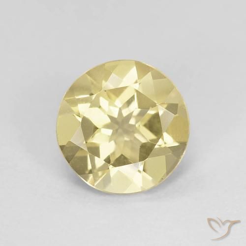 1.15ct Naturale Giallo terroso chiaro Berillo, Rotondo, VVS