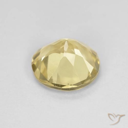 Berillo Giallo terroso chiaro naturale da 1.15 ct, Rotondo, VVS