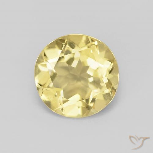 1.71ct Naturale Giallo terroso chiaro Berillo, Rotondo, VVS