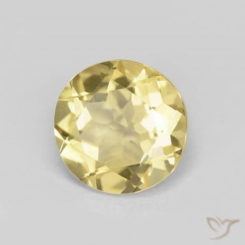 Berillo Giallo terroso chiaro naturale da 1.71 ct, Rotondo, VVS