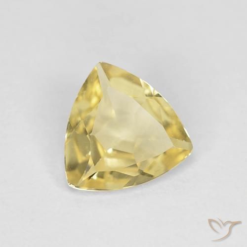 Berillo Giallo caldo naturale da 0.80 ct, Taglio trillion, VVS