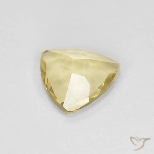 Berillo Giallo caldo naturale da 0.80 ct, Taglio trillion, VVS