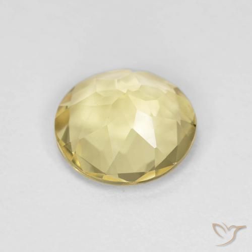 Berillo Giallo Digione molto chiaro naturale da 1.45 ct, Rotondo, VVS