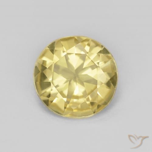 1.32ct Naturale Giallo chiaro Berillo, Rotondo, VVS