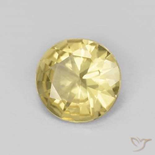 Berillo Giallo chiaro naturale da 1.32 ct, Rotondo, VVS