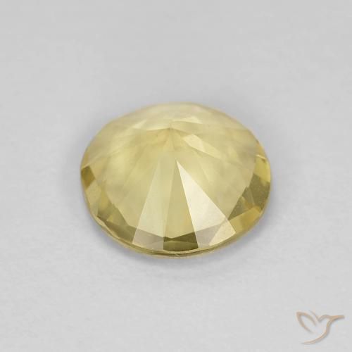 Berillo Giallo chiaro naturale da 1.32 ct, Rotondo, VVS