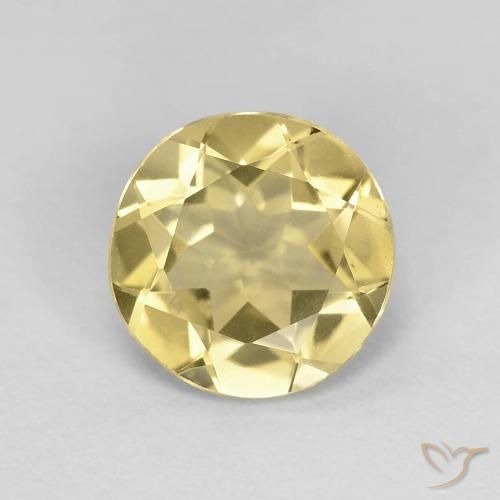 1.60ct Naturale Oro chiaro Berillo, Rotondo, VVS