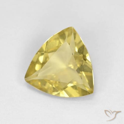Berillo Giallo dorato chiaro naturale da 1.21 ct, Taglio trillion, VVS