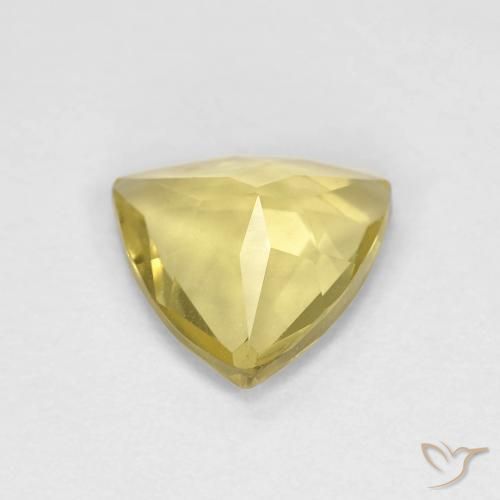 Berillo Giallo dorato chiaro naturale da 1.21 ct, Taglio trillion, VVS