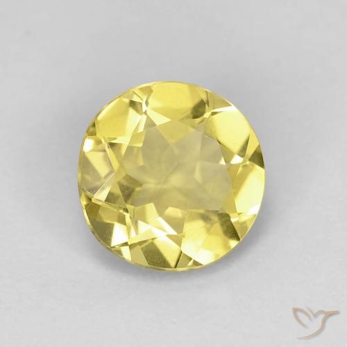 Berillo Giallo chiaro naturale da 1.34 ct, Rotondo, VVS