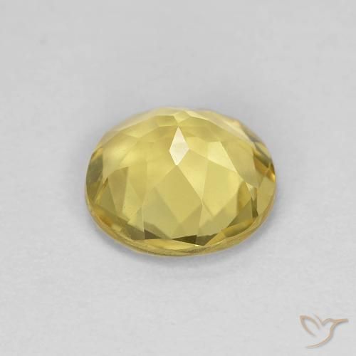 Berillo Giallo chiaro naturale da 1.34 ct, Rotondo, VVS