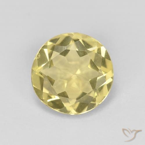 1.53ct Naturale Giallo chiaro Berillo, Rotondo, VVS