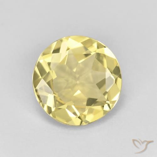 Berillo Giallo chiaro naturale da 1.53 ct, Rotondo, VVS