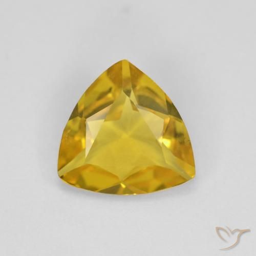 1.13ct Naturale Giallo medio Berillo, Taglio trillion, VVS
