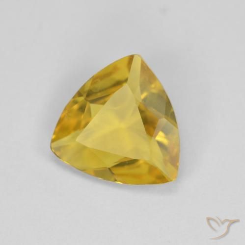 Berillo Giallo medio naturale da 1.13 ct, Taglio trillion, VVS