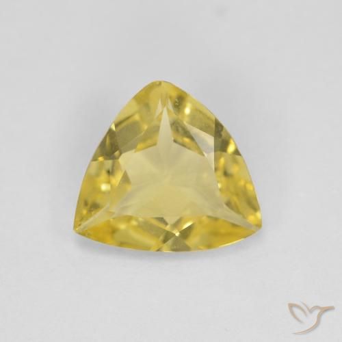 Berillo Giallo dorato chiaro naturale da 0.98 ct, Taglio trillion, VVS