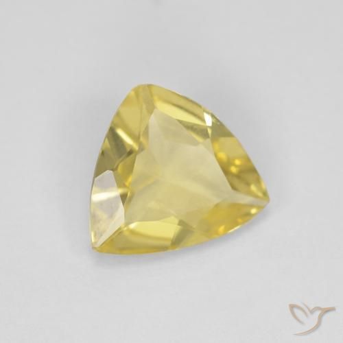 Berillo Giallo dorato chiaro naturale da 0.98 ct, Taglio trillion, VVS
