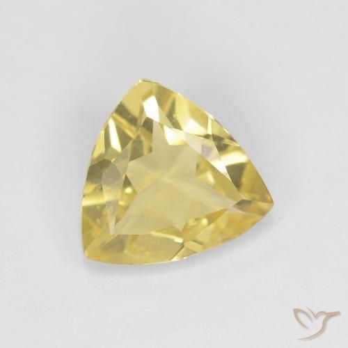 Berillo Oro chiaro naturale da 1.27 ct, Taglio trillion, VVS