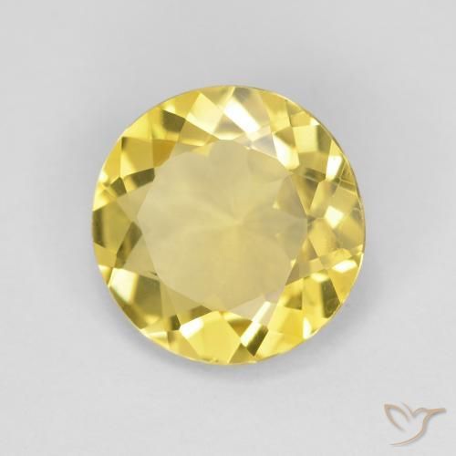Berillo Medium Light-Yellow naturale da 1.94 ct, Rotondo, VVS