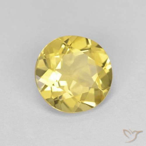 1.44ct Naturale Giallo Toscana Berillo, Rotondo, VVS