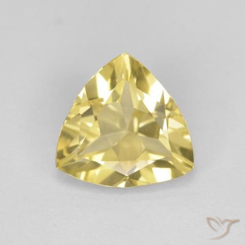 1.45ct Naturale Medium Light-Yellow Berillo, Taglio trillion, VVS
