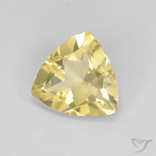 Berillo Medium Light-Yellow naturale da 1.45 ct, Taglio trillion, VVS