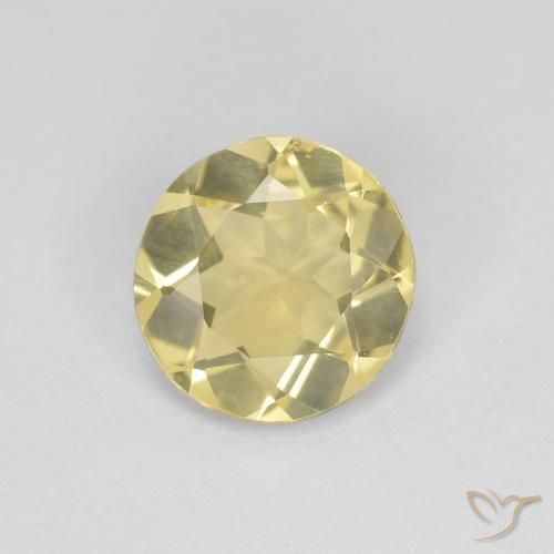 1.09ct Naturale Medium Light-Yellow Berillo, Rotondo, VVS