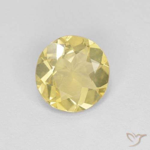 Berillo Medium Light-Yellow naturale da 1.09 ct, Rotondo, VVS
